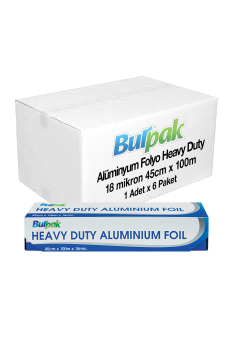 Burpak Heavy Duty Alüminyum Folyo 45cm x 100 m 18mic x 6 Paket (Koli) - Burpak