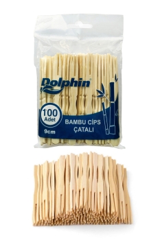 Dolphin Bambu Cips Çatalı 9cm 100lü - Dolphin