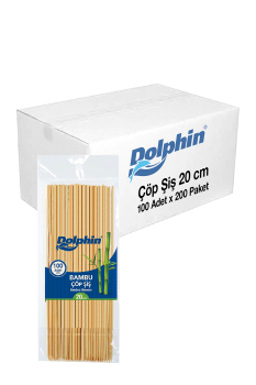 Dolphin Bambu Çöp Şiş 20cm x 2,5 mm 100lü x 200 Paket (Koli) - Dolphin