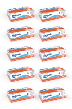 Dolphin Pudrasız Lateks Muayene Eldiveni S Beden 100 Adet x 10 Paket - MDR - 1