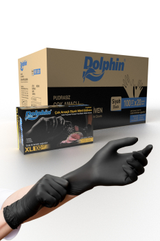 Dolphin Çok Amaçlı Siyah Nitril Eldiven XL 100 Adet x 20 Paket - Koli - Dolphin