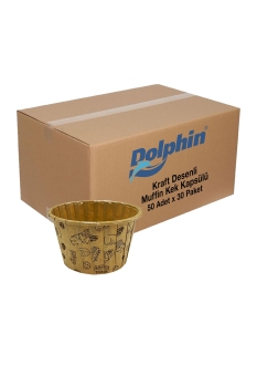 Dolphin Kraft Desenli Muffin Kek Kapsülü 50 Adet x 30 Paket Koli - Dolphin