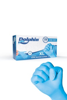 Dolphin Pudrasız Mavi Nitril Muayene Eldiveni XL Beden | 1 Kutu - MDR - Dolphin