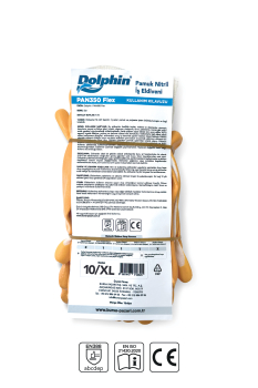 Dolphin Pamuk Nitril İş Eldiveni Beyaz/Sarı PAN350 FLEX 10-XL 12 Çift - 3