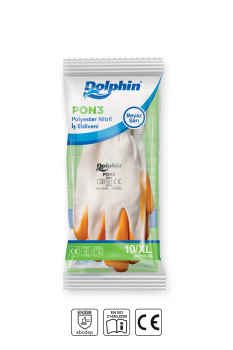 Dolphin Polyester Nitril İş Eldiveni Beyaz/Sarı PON3 10-XL 1 Çift - 4