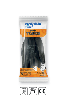 Dolphin Polyester Poliüretan İş Eldiveni Siyah POP TOUCH 10-XL 1 Çift - 4