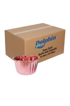 Dolphin Rose Gold Muffin Kek Kapsülü 25 Adet x 60 Paket Koli - Dolphin