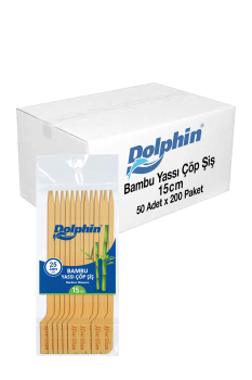 Dolphin Yassı Çöp Şiş 15cm 50li x 200 Paket (Koli) - Dolphin