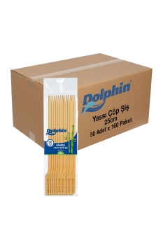 Dolphin Yassı Çöp Şiş 25cm 50 Adet x 160 Paket (Koli) - Dolphin