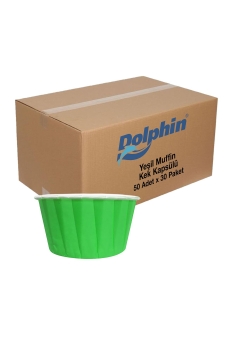 Dolphin Yeşil Muffin Kek Kapsülü 50 Adet x 30 Paket Koli - 1