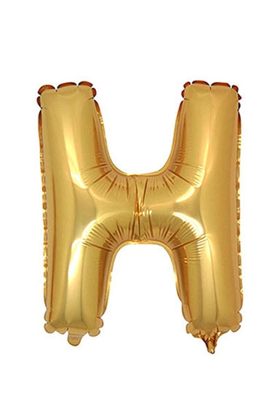 H Harf Altın Folyo Balon 90cm (40 inch) 1 Adet - 1