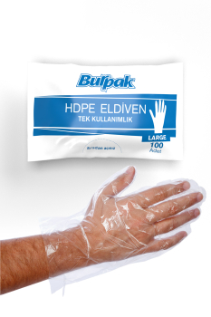 Burpak Şeffaf Eldiven HDPE L 100 Adet - Burpak