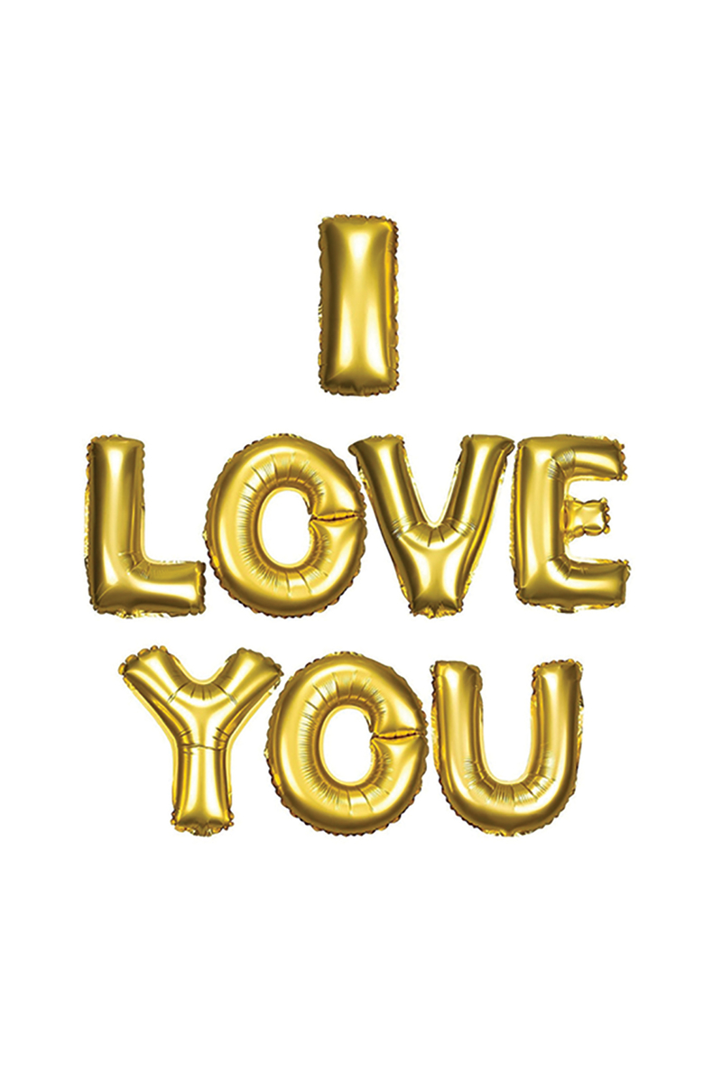 I Love You Altın Harf Folyo Balon Set 40cm 1 Adet - 1