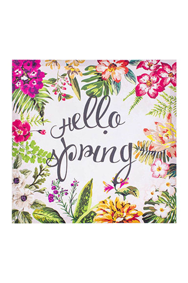 Kanvas Tablo Hello Spring Krem 40x40cm 1 Adet - 1