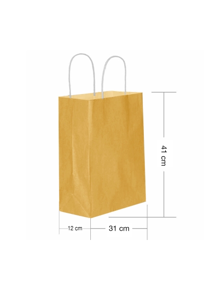 Roll-Up Kraft Çanta Altın Büyük Boy 31x41cm 25li - 1