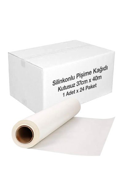 Kutusuz Ekonomik Silikonlu Pişirme Kağıdı 37cm x 40m 1 Adet x 24 Paket (Koli) - 1