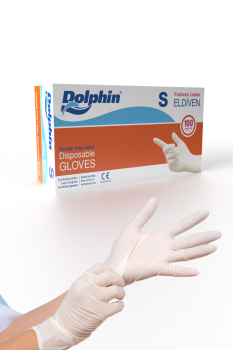 Dolphin Beyaz Lateks Eldiven Pudrasız S 100 Adet - Dolphin