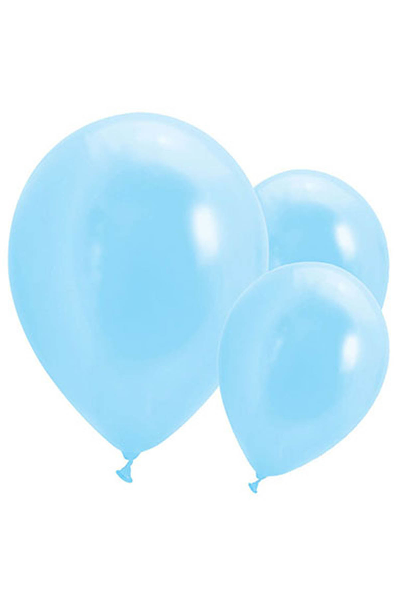 Metalik Açık Mavi Balon 30cm (12 inch) 10lu - 1