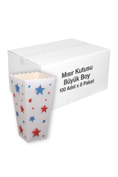 Patlamış Mısır Kutusu Büyük 50li Paket x 16 Paket (Koli) - Roll-Up