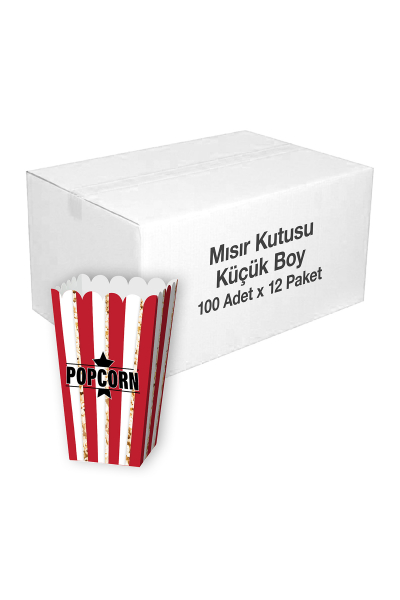 Patlamış Mısır Kutusu Küçük 100lü x 12 Paket (Koli) - 1