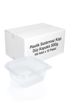 Sızdırmaz Kendinden Kapaklı Plastik Kap 500 gr 100 Adet x 10 Paket-Koli - Roll-Up