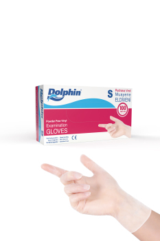 Dolphin Beyaz Vinil Eldiveni Pudrasız S 100 Adet - Dolphin