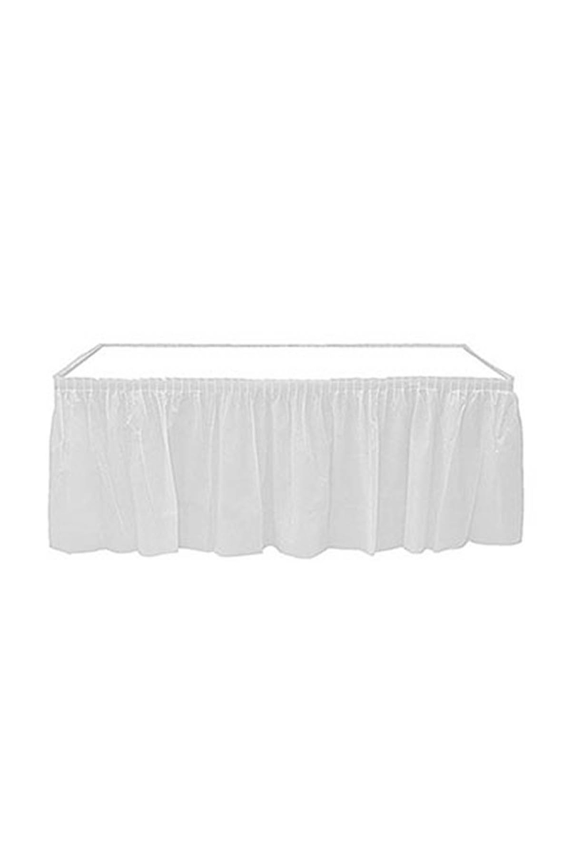 Roll-Up Plastik Masa Eteği Beyaz 75 x 426cm 1 Adet - 1