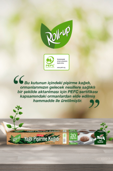 Roll-Up Doğaya Dönüşümlü Kesilmiş Yağlı Pişirme Kağıdı 20 Yaprak 4 Adet - 2