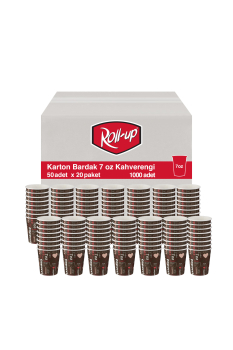 Roll-Up Karton Bardak 7 oz Kahverengi 50li 20 Paket (1000 Adet) - Roll-Up