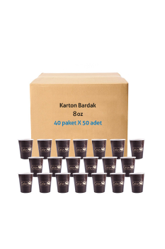 Roll-Up Karton Bardak 8 oz Kahverengi 2000 Adet - Roll-Up