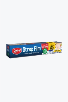 Roll Up Sarı PE Streç Film 45 cm x 300m 8mic (Kayar Bıçak Hediyeli) - Roll-Up