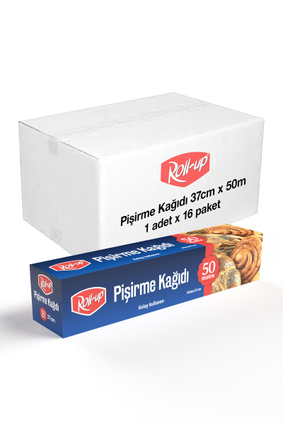 Roll-Up Silikonlu Pişirme Kağıdı 37cm x 50m x 16 Paket (Koli) - 1