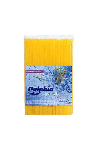 Dolphin Frozen Pipet Sarı 22cm x 8mm 100lü - 1